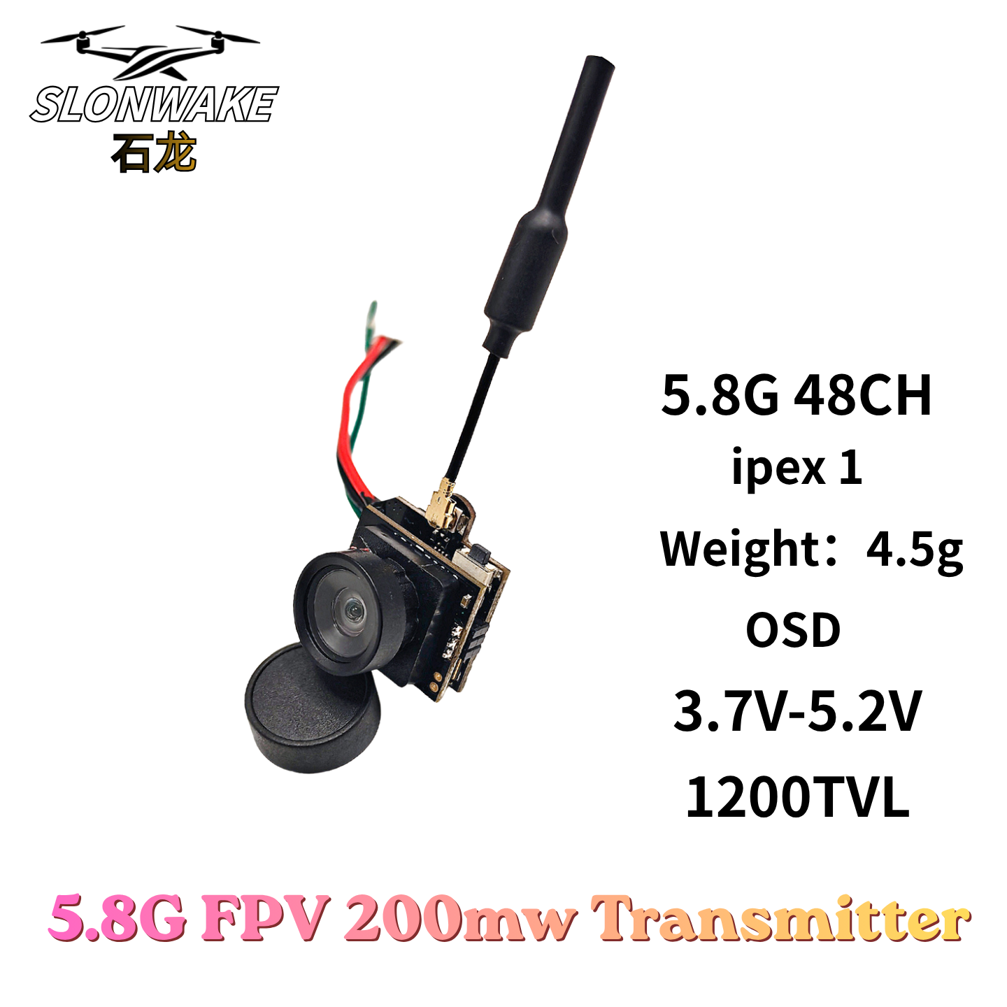 Slonwake 5.8G 48CH 200mW FPV D - Fpv Drone Transmitter recension och pris