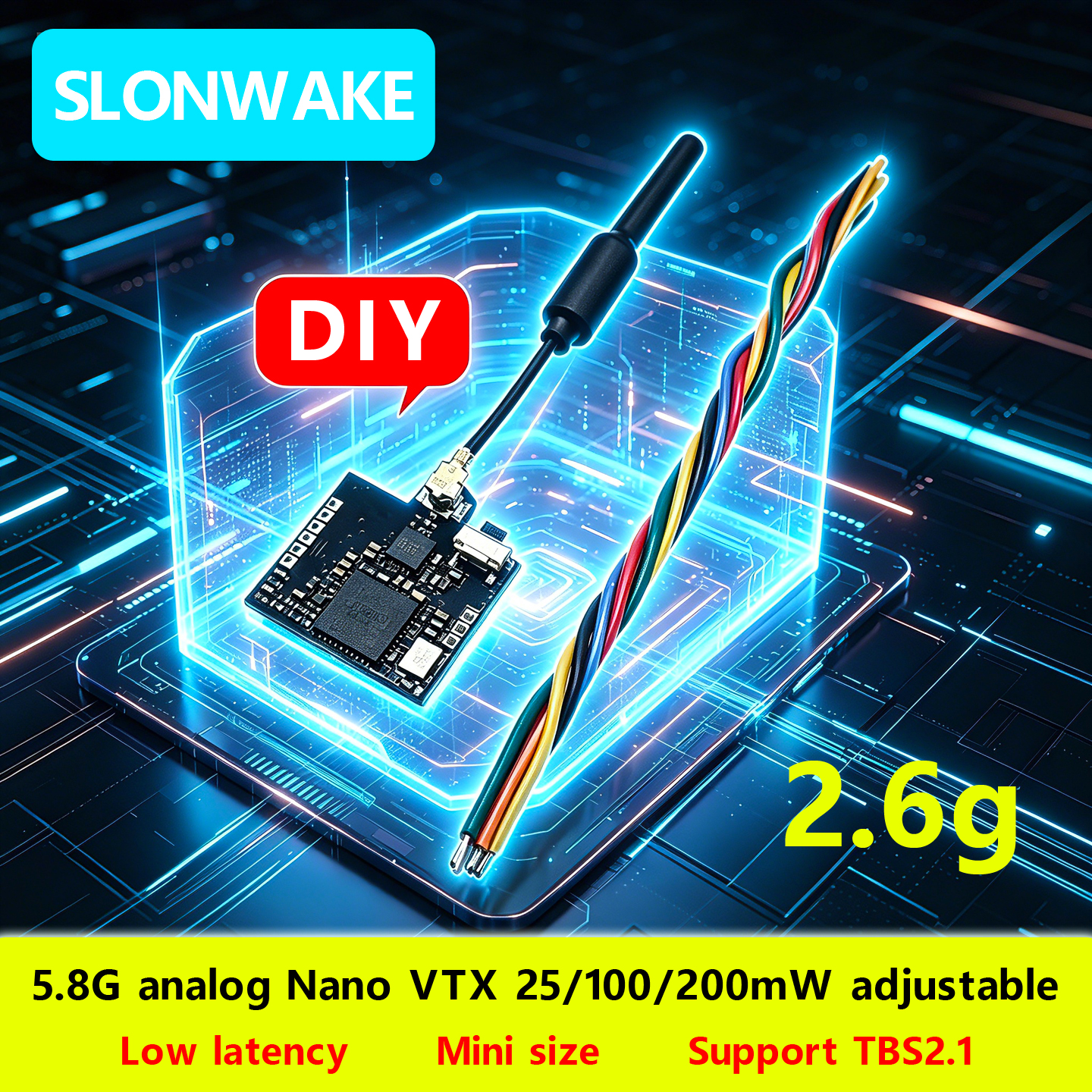 SLONWAKE Nano 5.8G 48CH 200mW  - Fpv Drone Transmitter recension och pris
