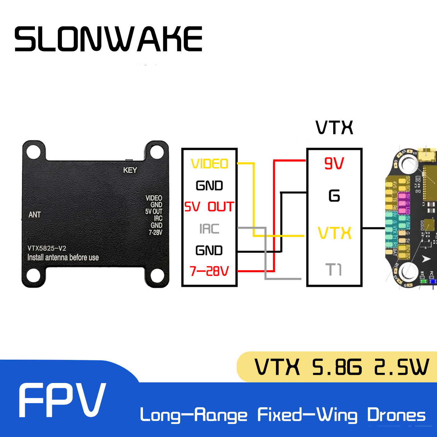 SLONWAKE 5.8G 48CH FPV Transmi - Fpv Drone Transmitter recension och pris