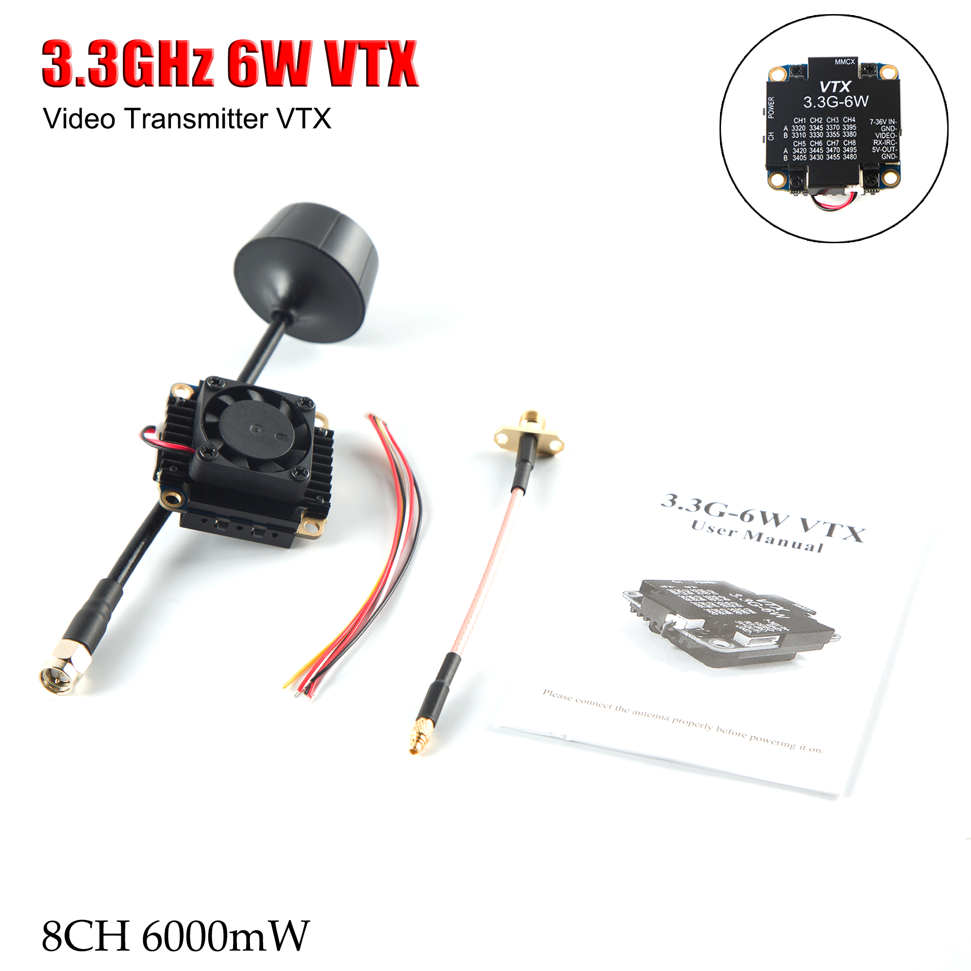 FPV Video Transmitter 3.3G 6W  - Fpv Drone Transmitter recension och pris